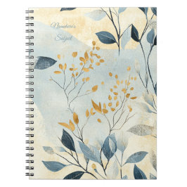 Caderno Espiral Crie Seu Próprio Floral Minimalista Dourado