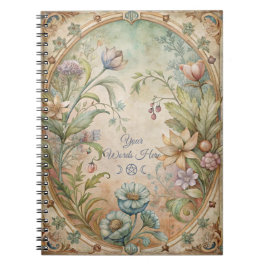 Caderno Espiral Crie Seu Próprio Jardim de Flores Antigas emoldura