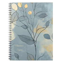 Caderno Espiral Crie Seu Próprio Minimalista Floral Azul Profundo