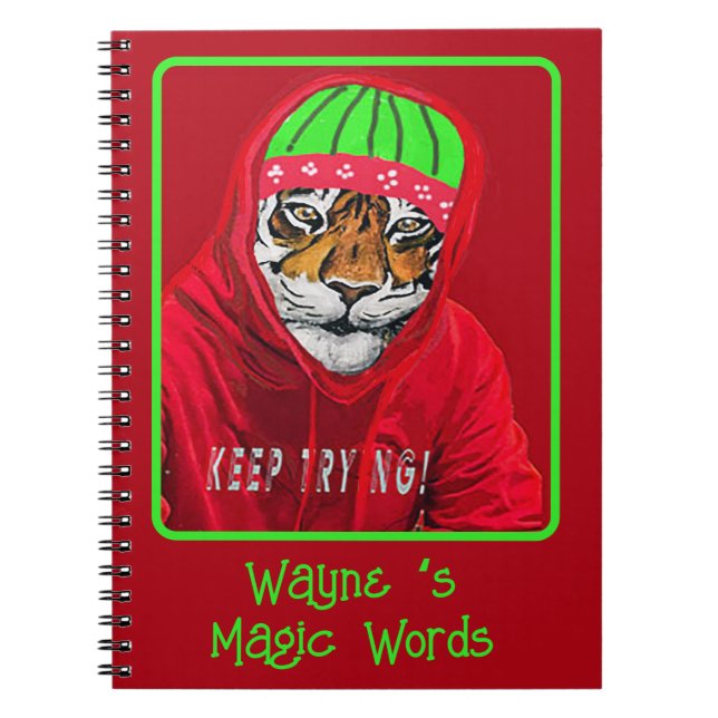 Caderno Espiral Crie seu próprio notebook Magic Tiger (Frente)