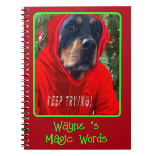 Caderno Espiral Crie seu próprio notebook magico Rottweiler