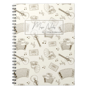 Caderno Espiral crie seus próprios instrumentos de música Vintage