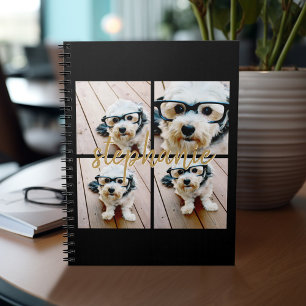 Caderno Espiral Crie Sua Própria Colagem de 4 Fotos - Nome do Scri