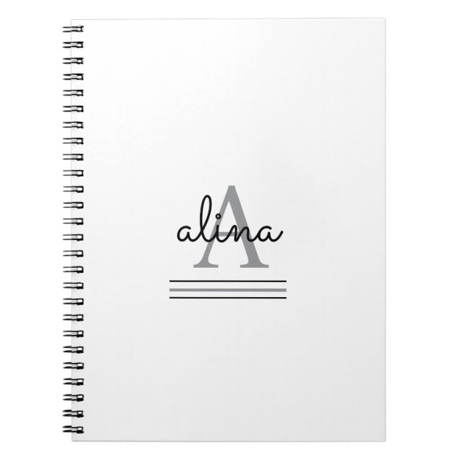 Caderno Espiral Crie Sua Própria Foto Espiral de Monograma Persona (Frente)