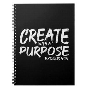 Caderno Espiral Crio com propósito Bíblia Deus Jesus Cristo Religi