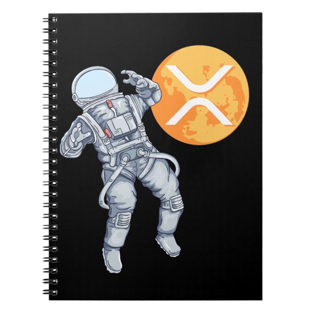 Caderno Espiral Criptomoeda XRP Ripple - Astronauta de Criptografi (Frente)