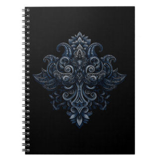 Caderno Espiral Crista de Filigrana da Meia-Noite