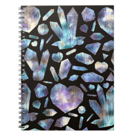 Caderno Espiral Cristais de Energia Mágicos Cristais de Arco-íris 