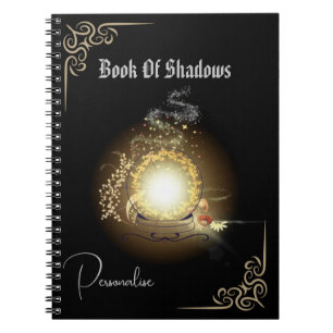 Caderno Espiral Cristal Ball Book Of Shadows Sparly Diário Black