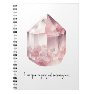 Caderno Espiral Cristal de Quartzo Rosa Pink Feitiço de Amor Mágic