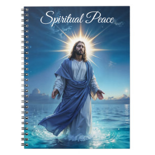 Caderno Espiral Cristão de arte brilhante Jesus Cristo fé esperanç