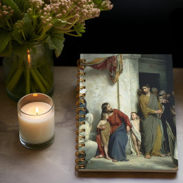 Caderno Espiral Cristo e as Crianças por Carl Bloch, Religioso