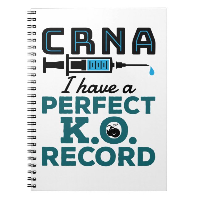 Caderno Espiral CRNA I tem um registro perfeito de K.O. (Frente)