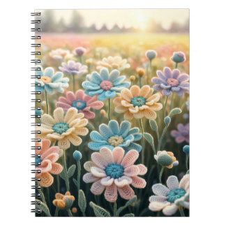 Caderno Espiral Crochet flowers