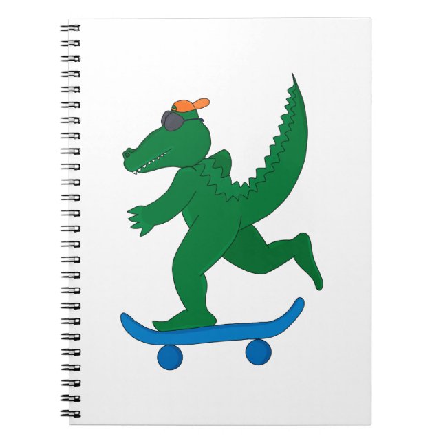 Caderno Espiral Crocodilo de skater (Frente)