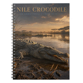 Caderno Espiral Crocodilo do Nilo Rio Africano ANIMAIS