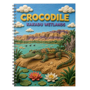 Caderno Espiral Crocodilo Kakadu Wetlands Moderno KlayKoo