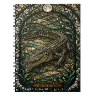 Caderno Espiral Crocodilo Rio da Maré Illumina Vidro Pintado