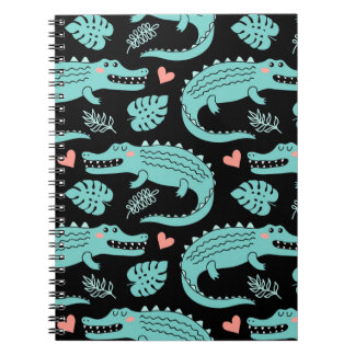 Caderno Espiral Crocodilos de animação, um padrão perfeito.