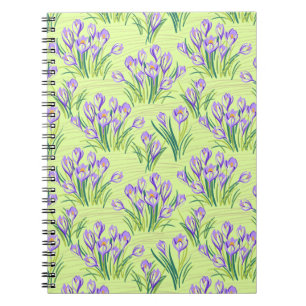 Caderno Espiral Crocos em verde-claro