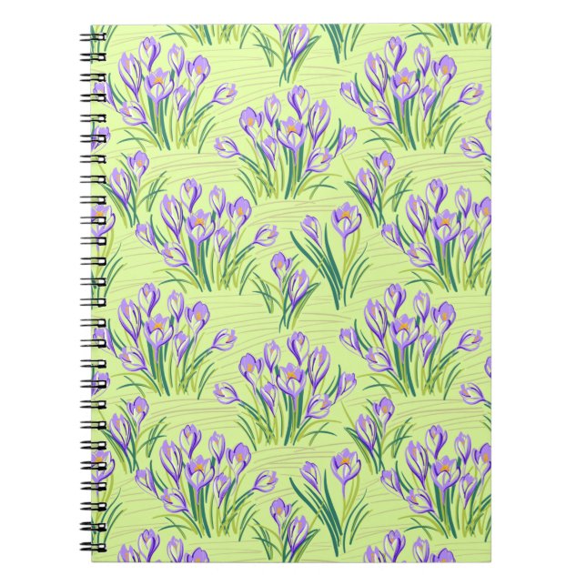 Caderno Espiral Crocos em verde-claro (Frente)