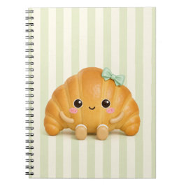 Caderno Espiral Croissant Fofo Kawaii