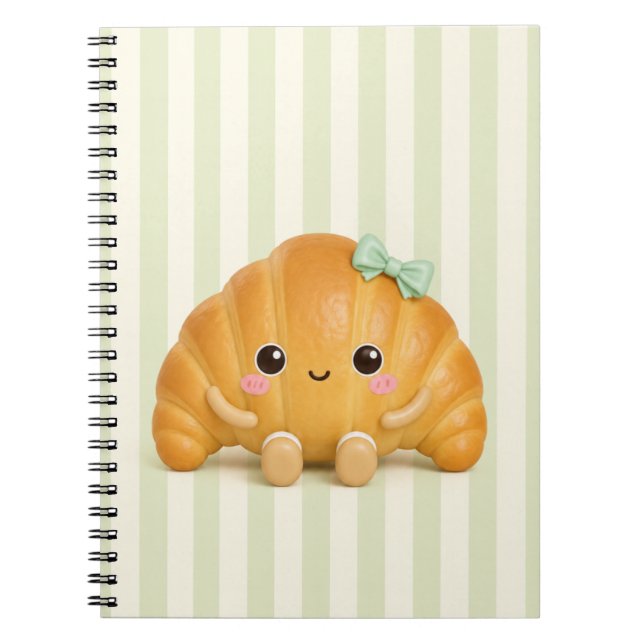 Caderno Espiral Croissant Fofo Kawaii (Frente)
