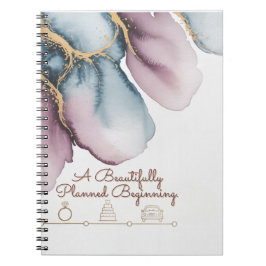 Caderno Espiral Cronologia em Aquarela | Design Artístico de Casam