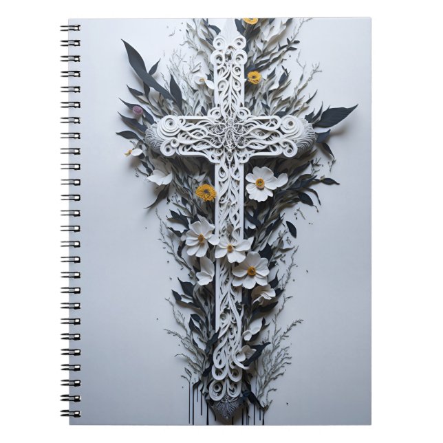 Caderno Espiral cross tattoo flower 16 (Frente)