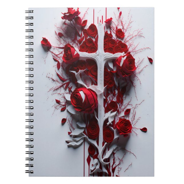 Caderno Espiral cross tattoo flower 17 (Frente)