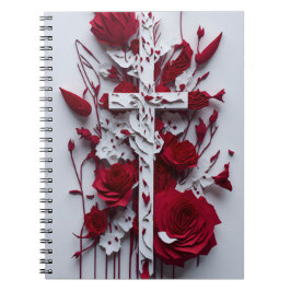 Caderno Espiral cross tattoo flower 18