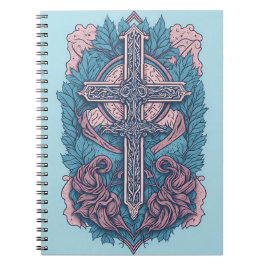 Caderno Espiral cross tattoo flower 23