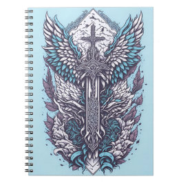 Caderno Espiral cross tattoo flower 27