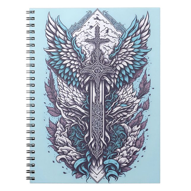 Caderno Espiral cross tattoo flower 27 (Frente)