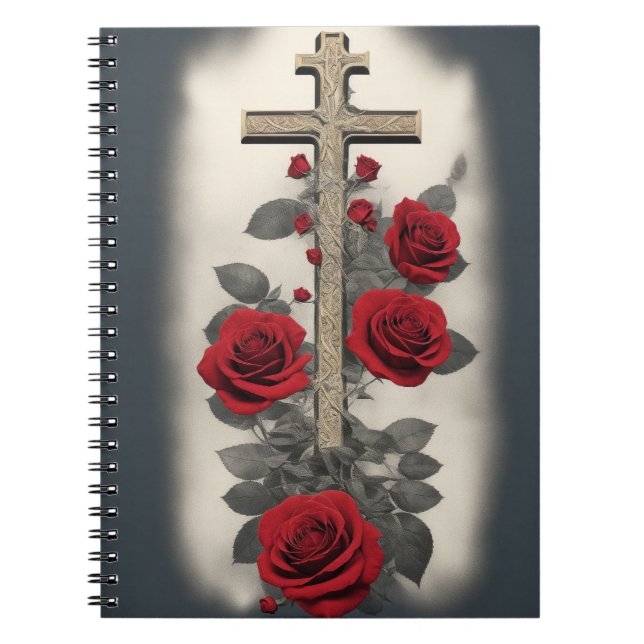 Caderno Espiral cross tattoo flower 5 (Frente)