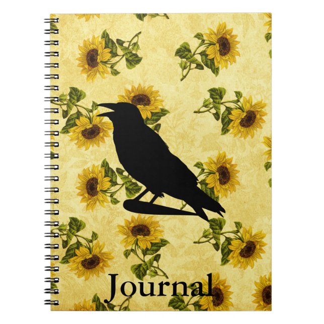Caderno Espiral Crow em Girassóis (Frente)