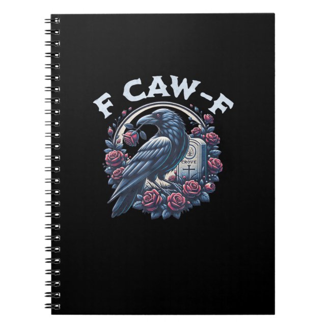 Caderno Espiral Crow Humorous F-Caw-F Graphic For Men Women Retro  (Frente)