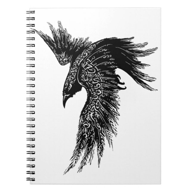 Caderno Espiral Crow Raven Norse Viking Símbolo (Frente)