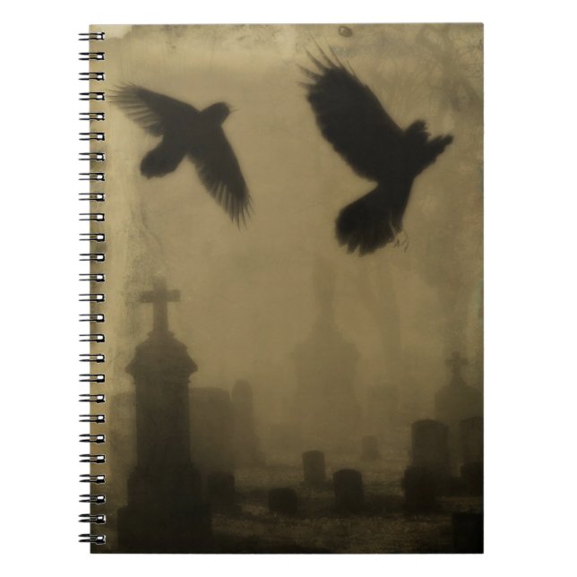 Caderno Espiral Crows In A Gothic Dark Light (Frente)