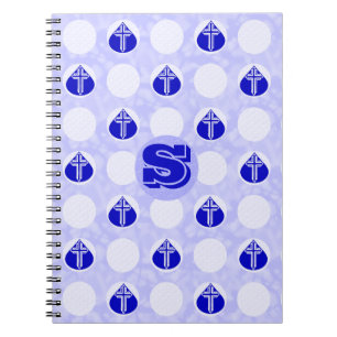 Caderno Espiral Cruz Branca em Lágrima Azul