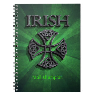 Caderno Espiral Cruz Céltica Irlandesa Personalizada