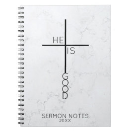 Caderno Espiral Cruz Cristã Abstrata Personalizada em Mármore