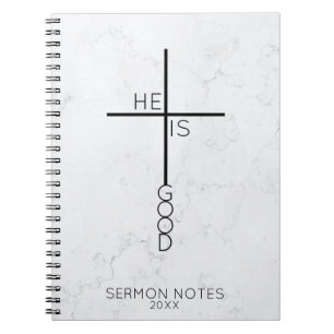 Caderno Espiral Cruz Cristã Abstrata Personalizada em Mármore