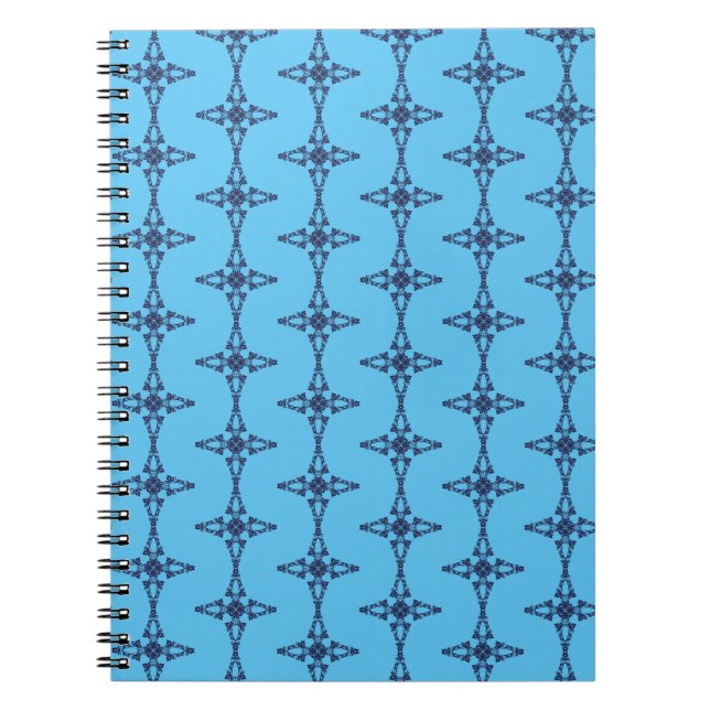Caderno Espiral Cruz Cristã em Arte Azul Celestial (Frente)