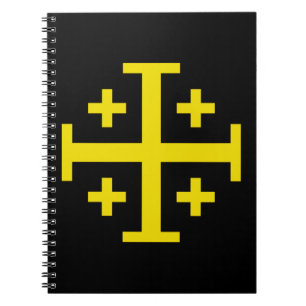 Caderno Espiral Cruz de Jerusalém Cruz Quíntupla de Cristo