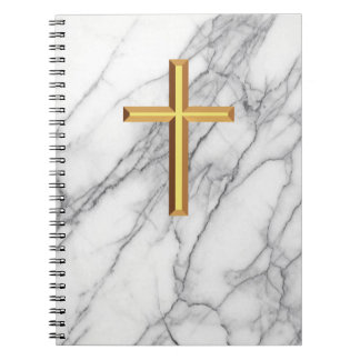 Caderno Espiral Cruz Dourada