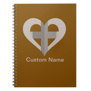 Caderno Espiral Cruz E Coração Personalizados