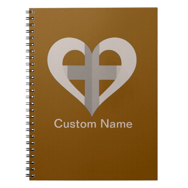 Caderno Espiral Cruz E Coração Personalizados (Frente)