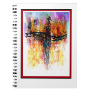 Caderno Espiral cruz grunge impressionista