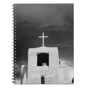 Caderno Espiral Cruz na igreja mais antiga, San Miguel, Santa Fe,